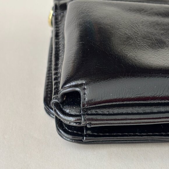 Black Patent Leather Crossbody Wallet Purse - Picture 12 of 12